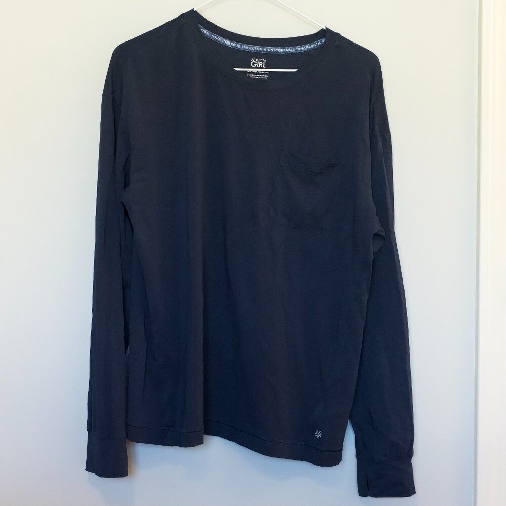Athleta Girl Navy Supima Oversized Top Size XXL/16